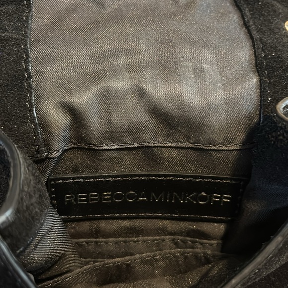 Rebecca MINKOFF black suede and gold hardware  cross body with credit card slots - Picture 4 of 5
